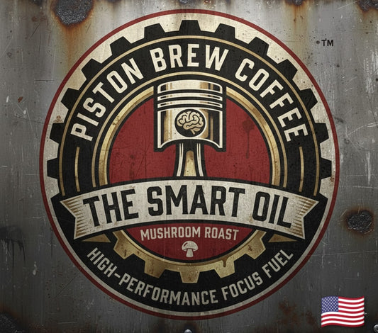 Piston Brew presents: Smart Oil (Mushroom Coffee). Keep your internal gears running cool and clear!